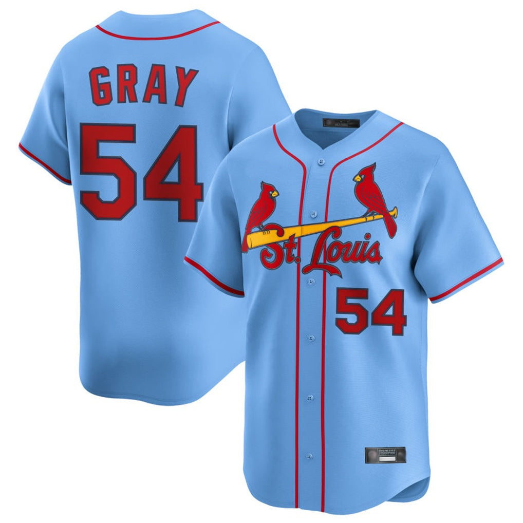 St. Louis Cardinals #54 Sonny Gray Player Light Blue Home Limited Qdoa Stitched Jerseys