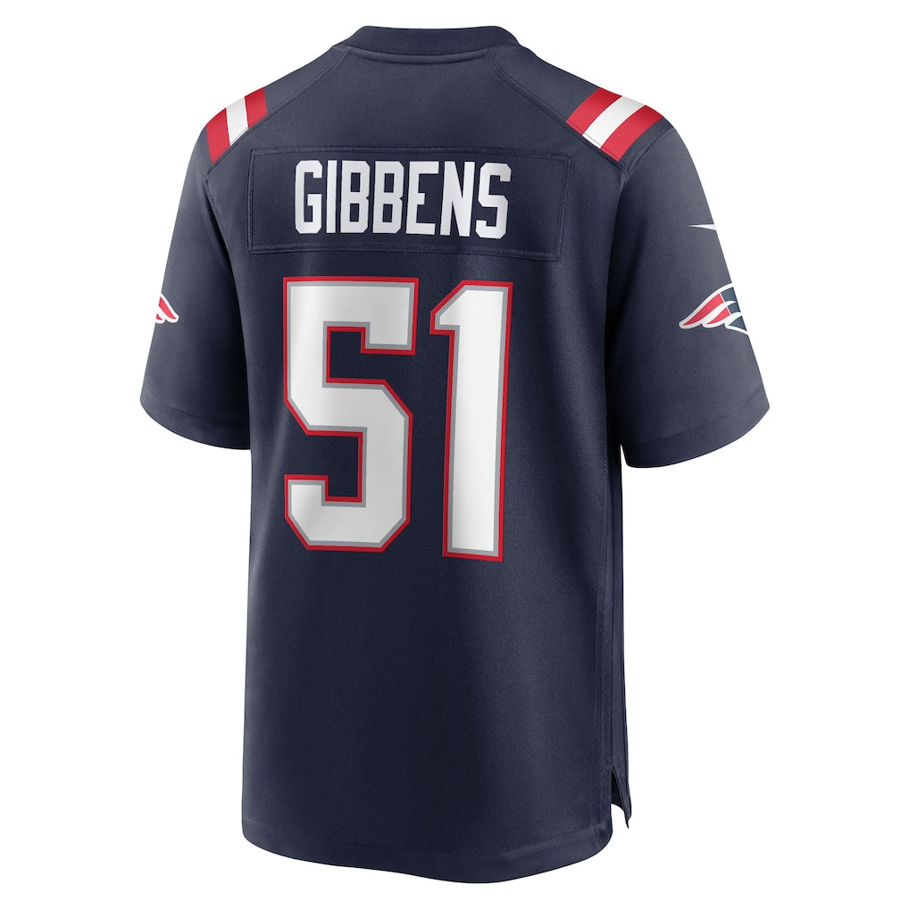 Qdoa NE.Patriots #51 Jack Gibbens Navy Team Game Jersey