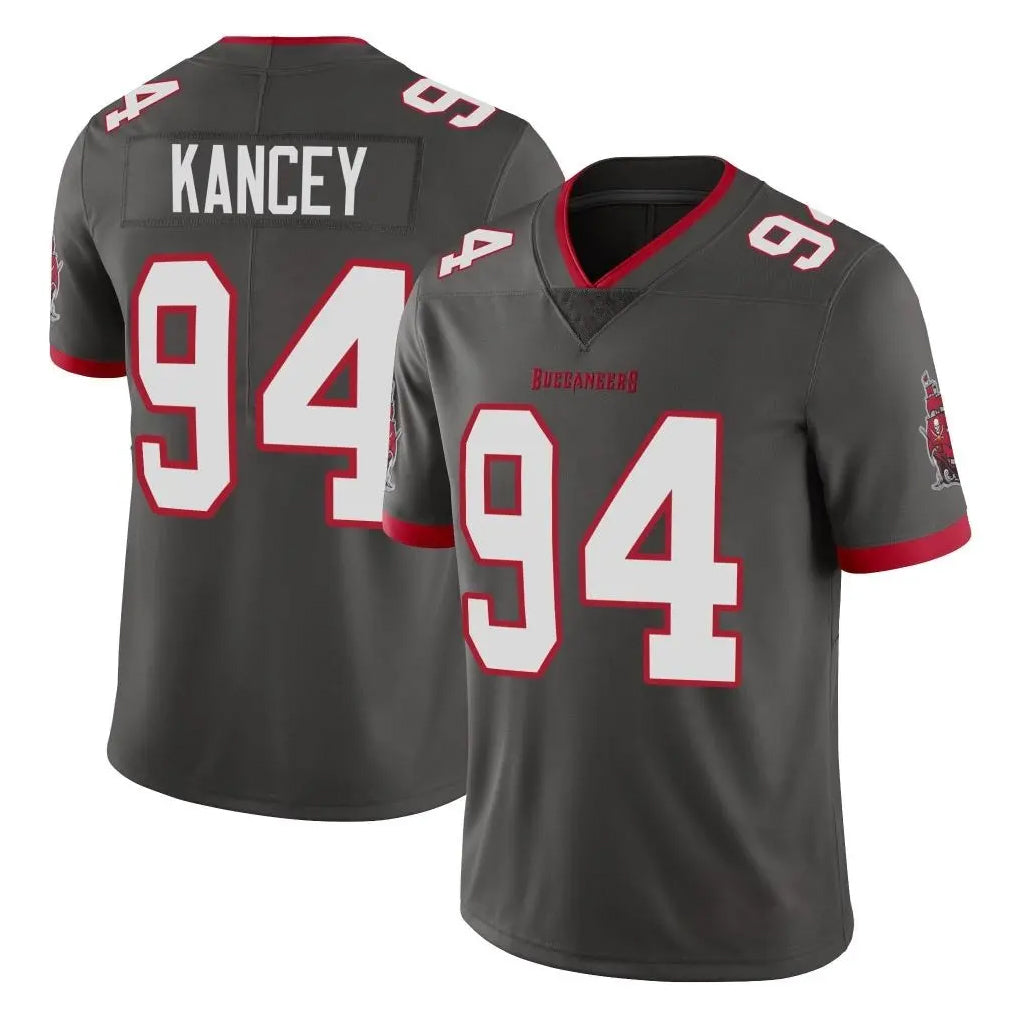 TB.Buccaneers #94 Calijah Kancey Player Pewter Limited Alternate Vapor Home Game Qdoa Stitched Jerseys