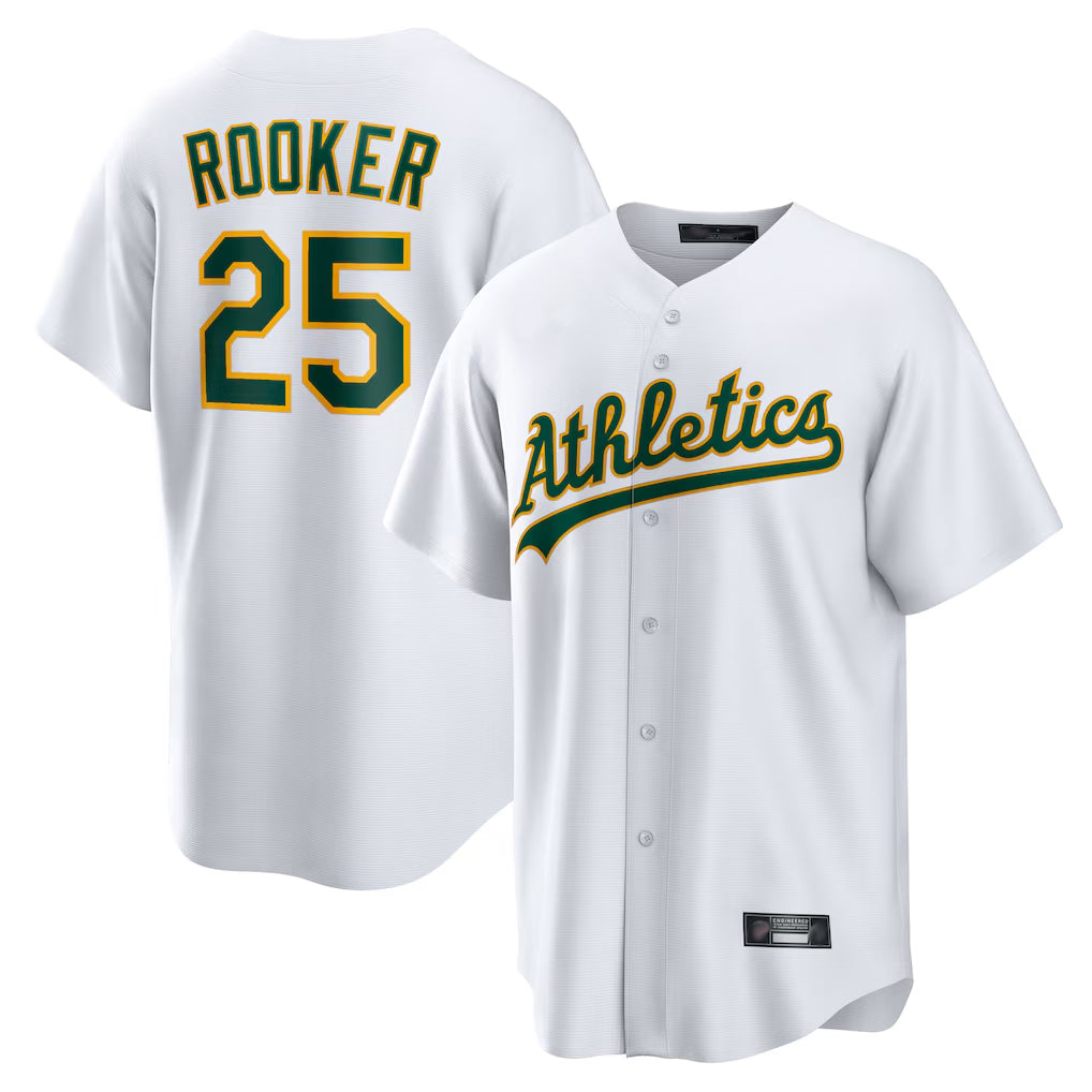 Athletics #25 Brent Rooker Player White Home Game Qdoa Stitched Jerseys