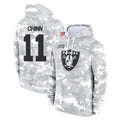 LV.Raiders #11 Jeremy Chinn Player Arctic Camo Salute to Service Hoodies Limited Game Qdoa Stitched Jerseys