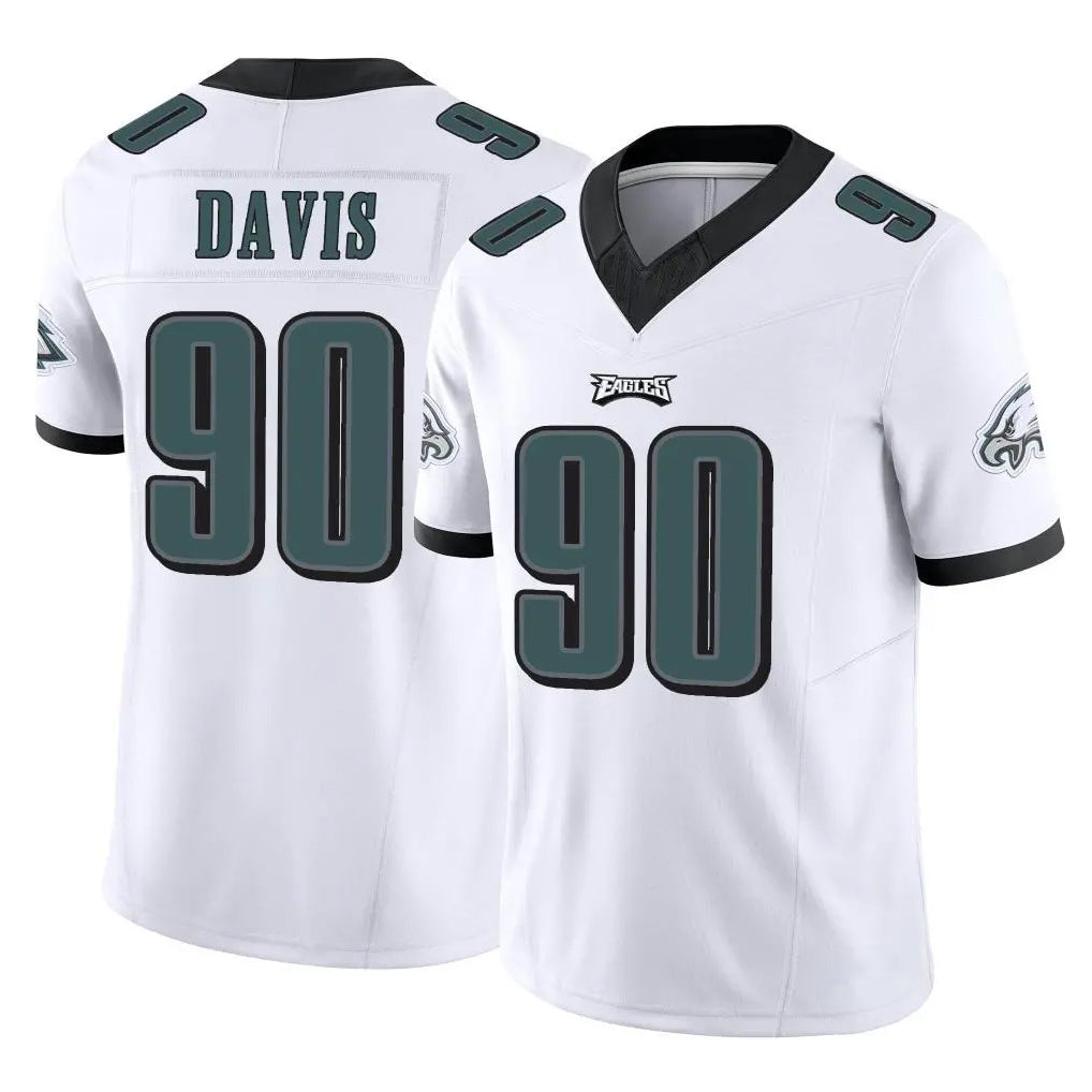 P.Eagles #90 Jordan Davis Player White Limited Vapor F.U.S.E. Home Game Qdoa Stitched Jerseys