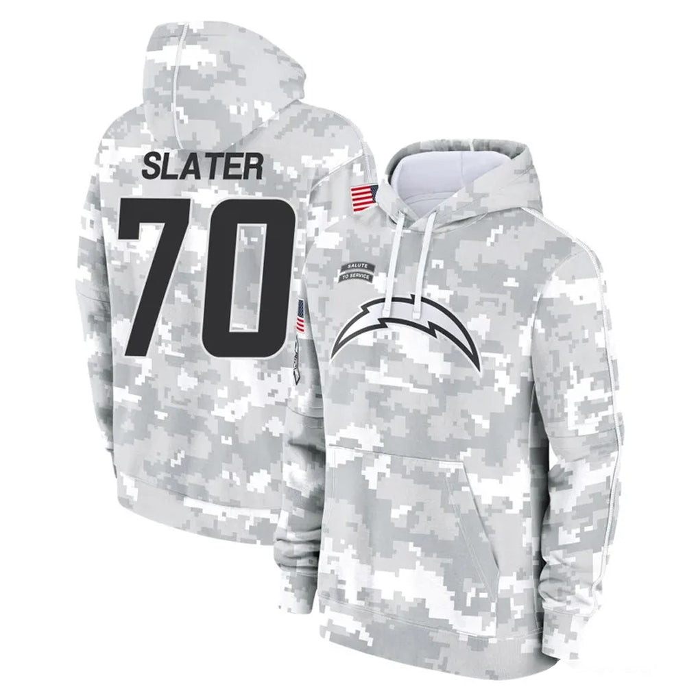 LA.Chargers #70 Rashawn Slater Player Arctic Camo Salute to Service Hoodies Limited Game Qdoa Stitched Jerseys