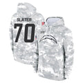 LA.Chargers #70 Rashawn Slater Player Arctic Camo Salute to Service Hoodies Limited Game Qdoa Stitched Jerseys