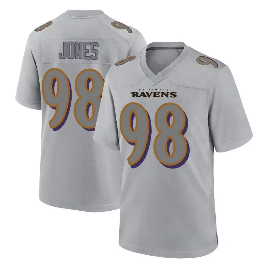 B.Ravens #98 Travis Jones Player Gray Color Rush Vapor Untouchable Game Qdoa Stitched Jerseys