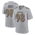 B.Ravens #98 Travis Jones Player Gray Color Rush Vapor Untouchable Game Qdoa Stitched Jerseys