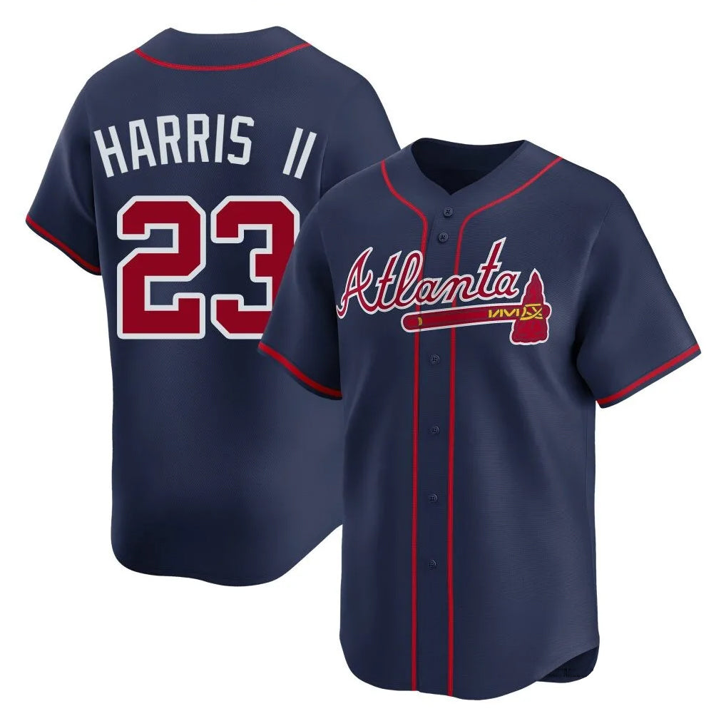 A.Braves #23 Michael Harris II Player Navy Limited Home Game Qdoa Stitched Jerseys