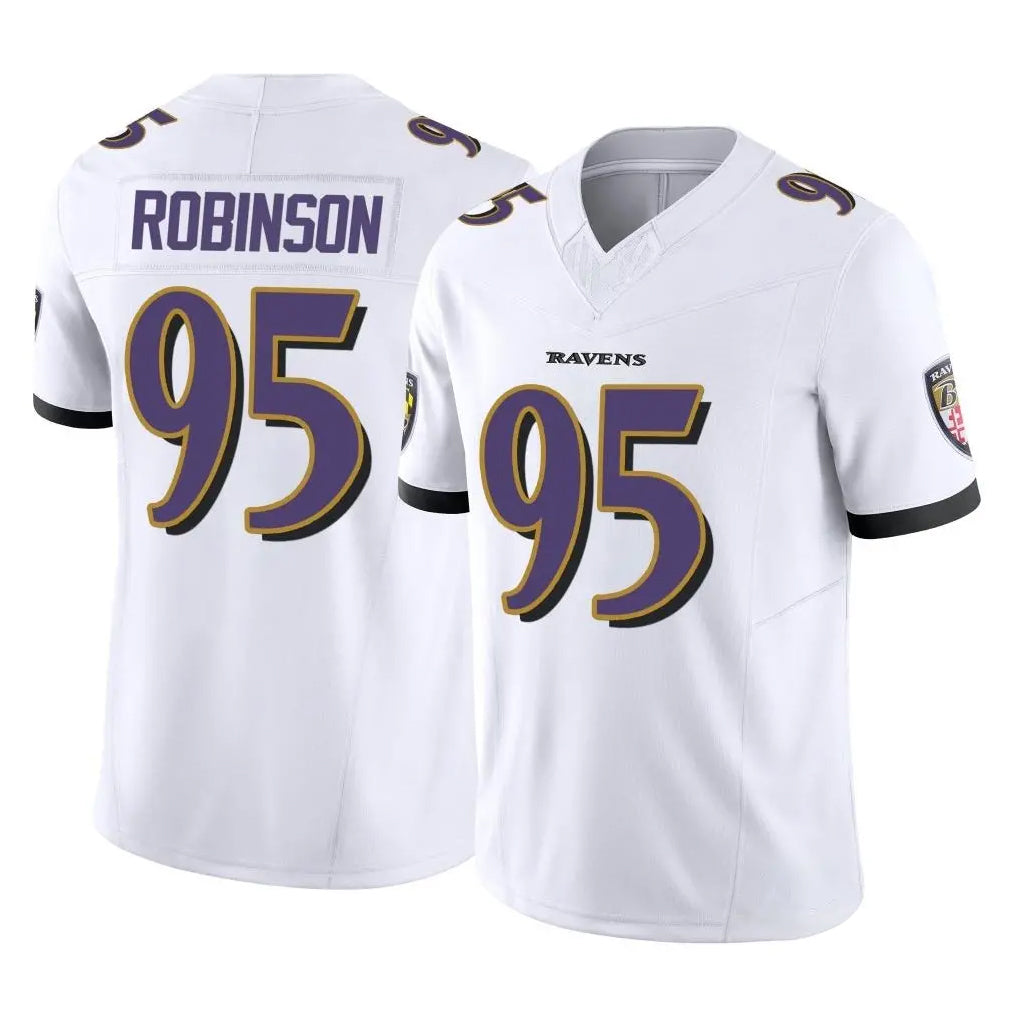 B.Ravens #95 Tavius Robinson Player White Vapor F.U.S.E. Limited Home Game Qdoa Stitched Jerseys