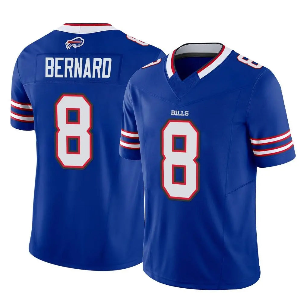 B.Bills #8 Terrel Bernard Player Royal Vapor F.U.S.E. Limited Home Game Qdoa Stitched Jerseys