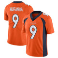 D.Broncos #9 Talanoa Hufanga Player Orange Color Vapor Untouchable Limited Game Qdoa Stitched Jerseys