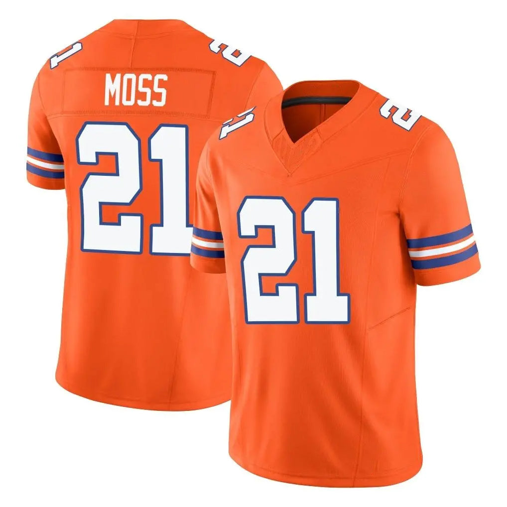 D.Broncos #21 Riley Moss Player Orange Limited Alternate Vapor F.U.S.E. Throwback Game Qdoa Stitched Jerseys