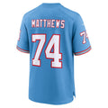 Qdoa T.Titans #74 Bruce Matthews Light Blue Retired Player Alternate Game Jersey
