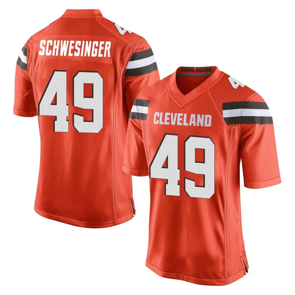 C.Browns #49 Carson Schwesinger Player Orange Vapor Limited Home Game Qdoa Stitched Jerseys
