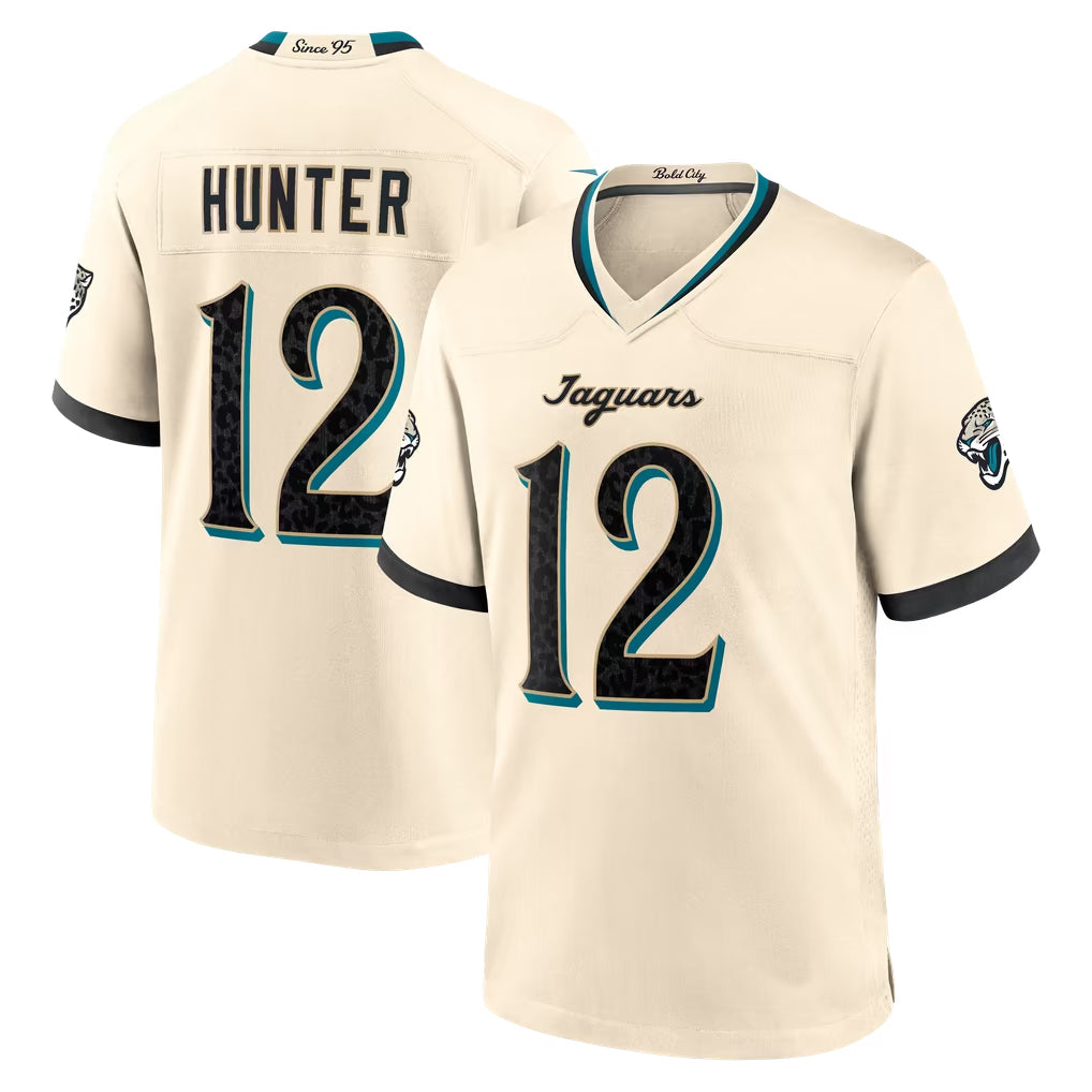 J.Jaguars #12 Travis Hunter Player Natural 2026 Rivalries Collection Game Qdoa Stitched Jerseys