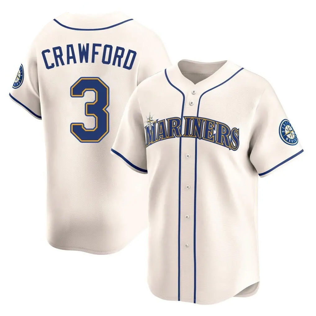 S.Mariners #3 J.P. Crawford Player Cream Home Limited Qdoa Stitched Jerseys