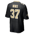 Qdoa NO.Saints #37 Jordan Mims Black Team Game Jersey