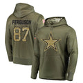 D.Cowboys #87 Jake Ferguson Player Olive Salute to Service Pullover Hoodies Home Game Qdoa Stitched Jerseys