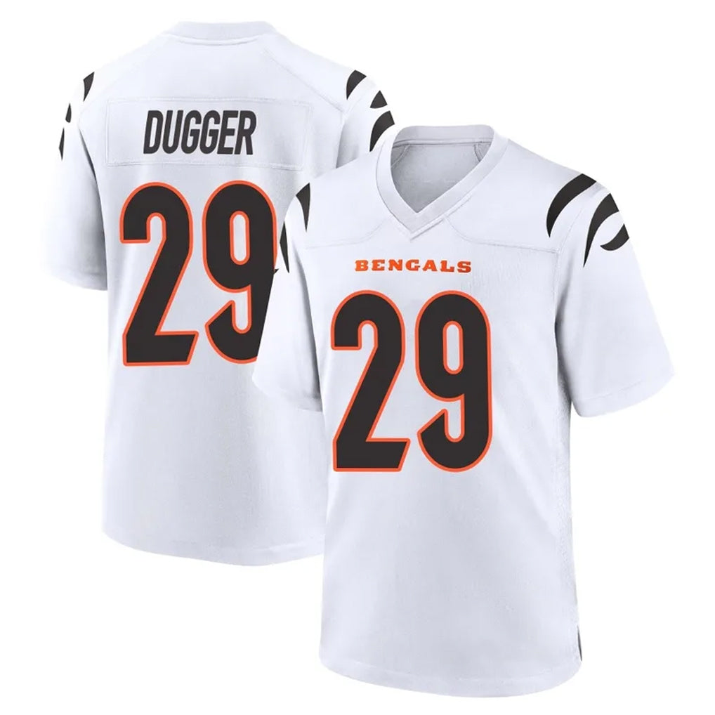C.Bengals #29 Kyle Dugger Player White Home Game Qdoa Stitched Jerseys