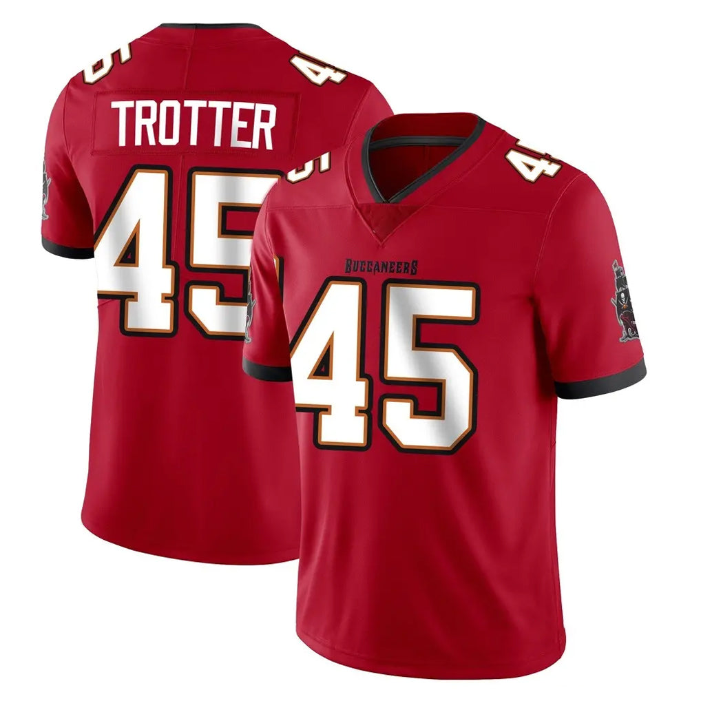 TB.Buccaneers #45 Josiah Trotte Player Red Limited Vapor Home Game Qdoa Stitched Jerseys