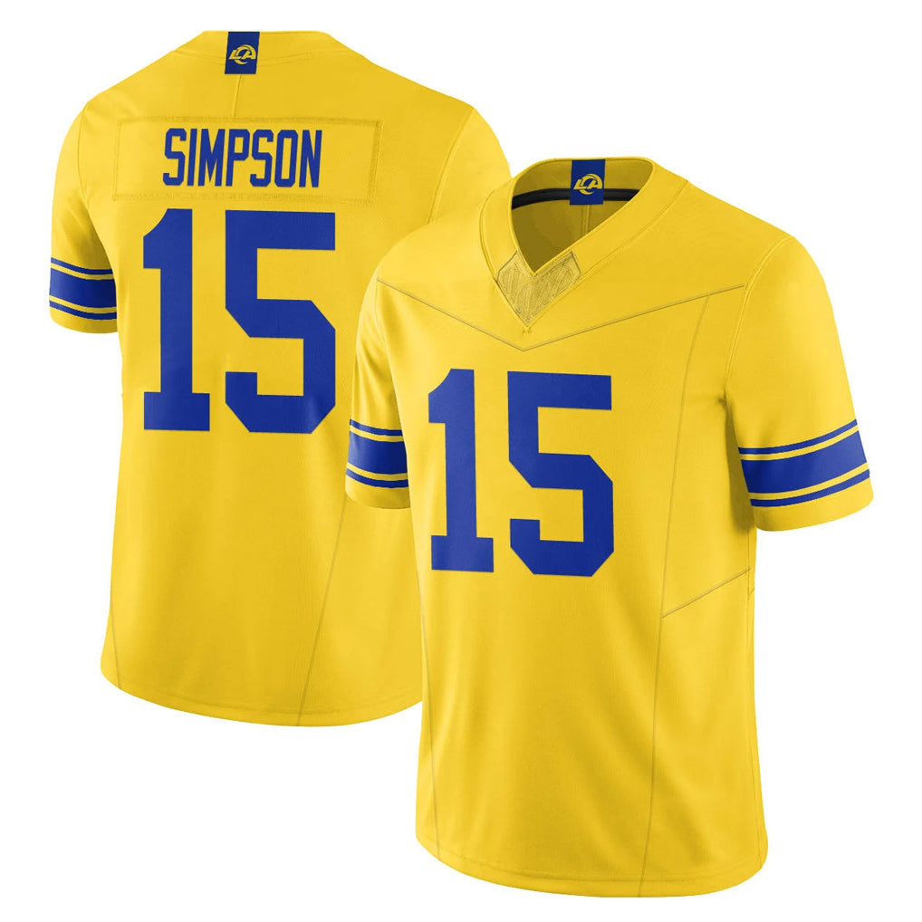 LA.Rams #15 Ty Simpson Player Gold Classic Sol Vapor Limited F.U.S.E. Home Game Qdoa Stitched Jerseys