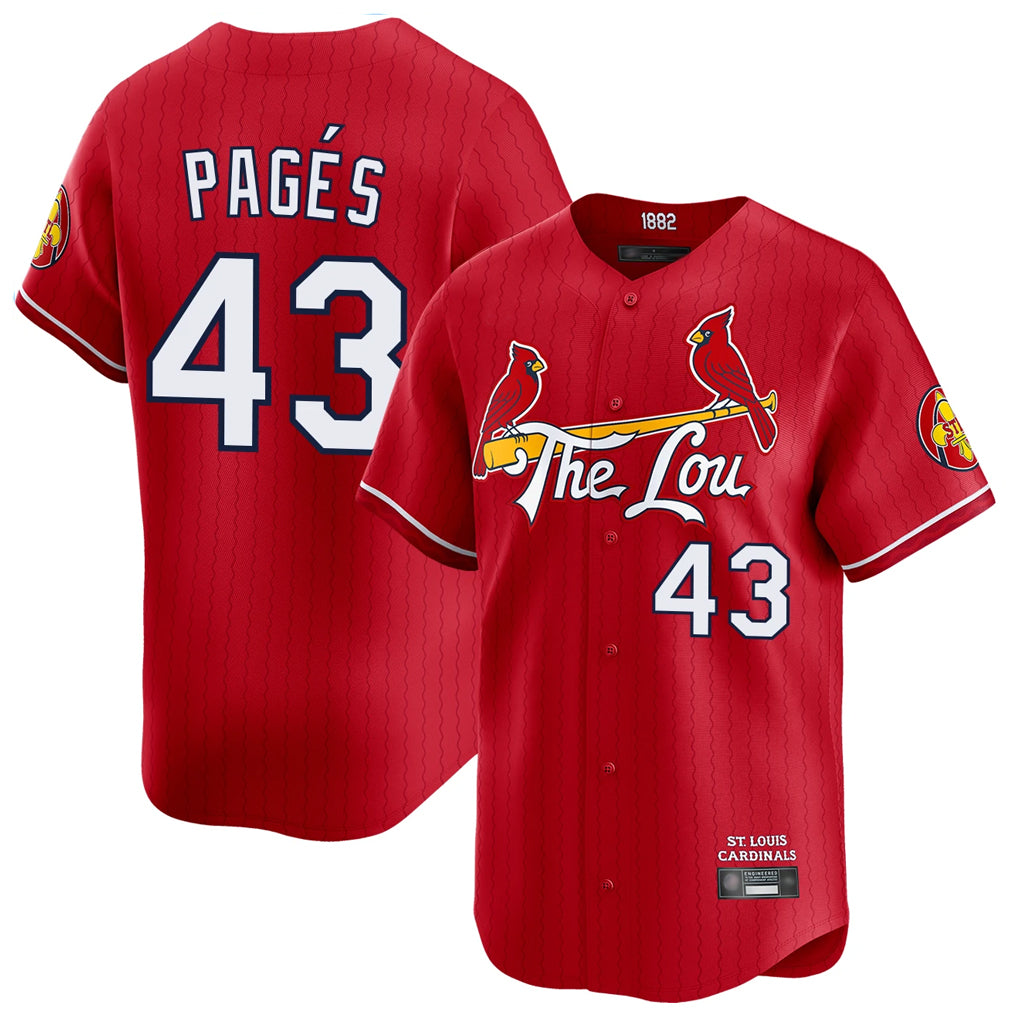 St. Louis Cardinals #43 Pedro Pages Player Red City Connect Limited Qdoa Stitched Jerseys