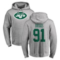 NY.Jets #91 Jowon Briggs Player Gray LOGO Pullover Hoodies Limited Game Qdoa Stitched Jerseys