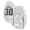 LA.Chargers #30 Alec Ingold Player Arctic Camo Salute to Service Hoodies Limited Game Qdoa Stitched Jerseys