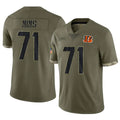 C.Bengals #71 Amarius Mims Player Olive Salute to Service Limited Game Qdoa Stitched Jerseys