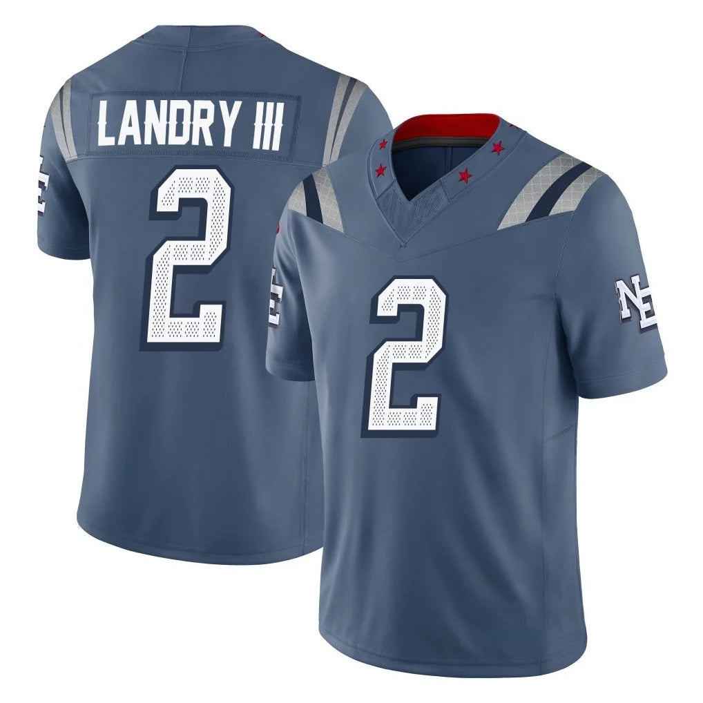 NE.Patriots #2 Harold Landry III Player Blue Limited Rivalries Collection Home Game Qdoa Stitched Jerseys