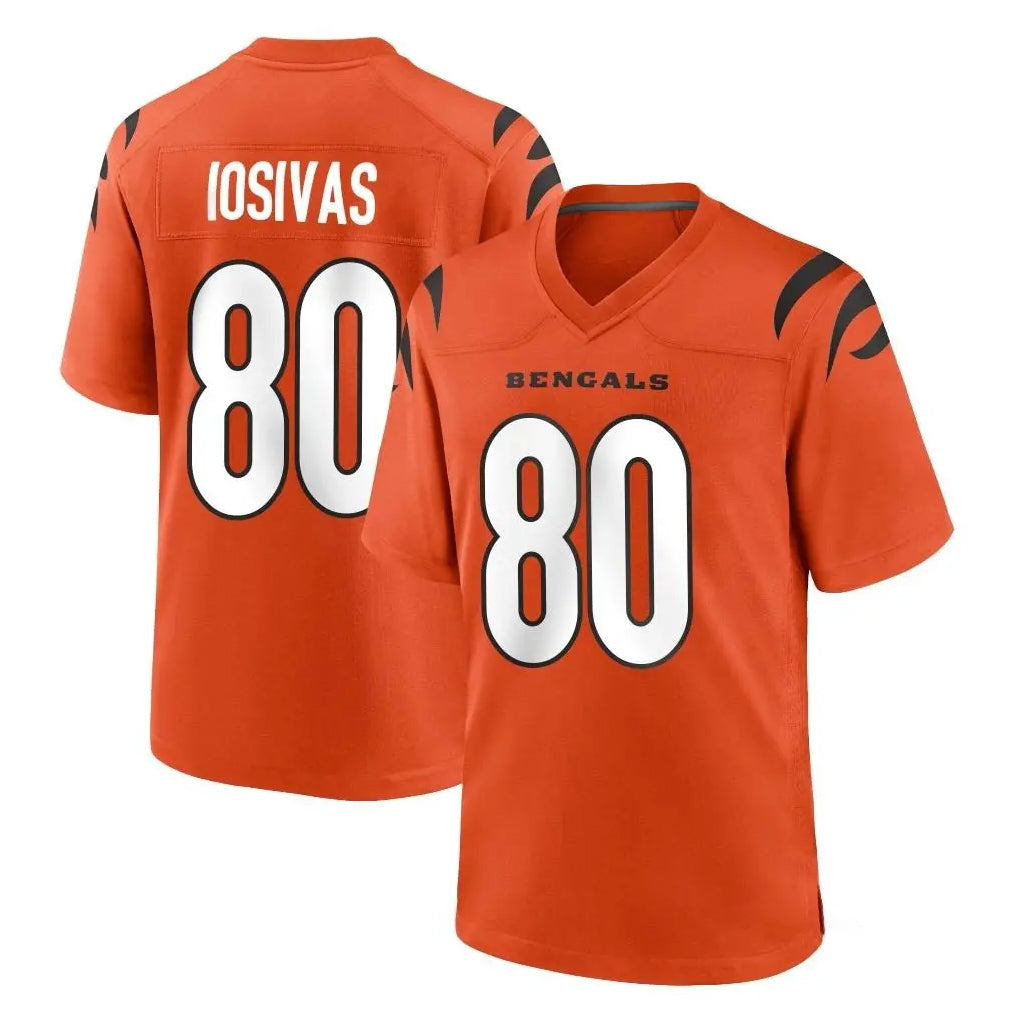 C.Bengals #80 Andrei Iosivas Player Orange Home Game Qdoa Stitched Jerseys