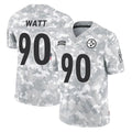 P.Steelers #90 T.J. Watt Player Arctic Camo Limited Salute To Service Home Game Qdoa Stitched Jerseys
