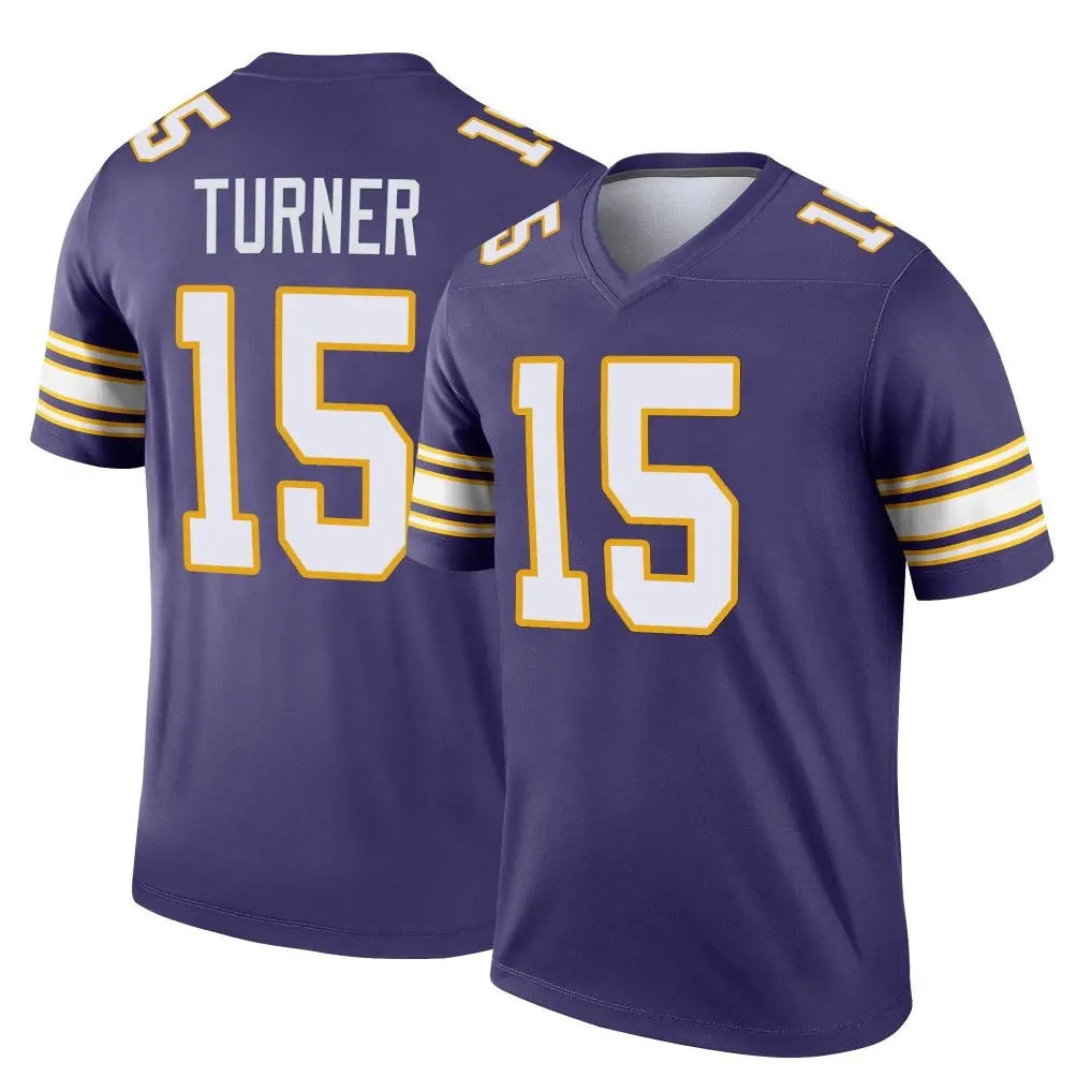 M.Vikings #15 Dallas Turner Player Purple Limited Classic Home Game Qdoa Stitched Jerseys