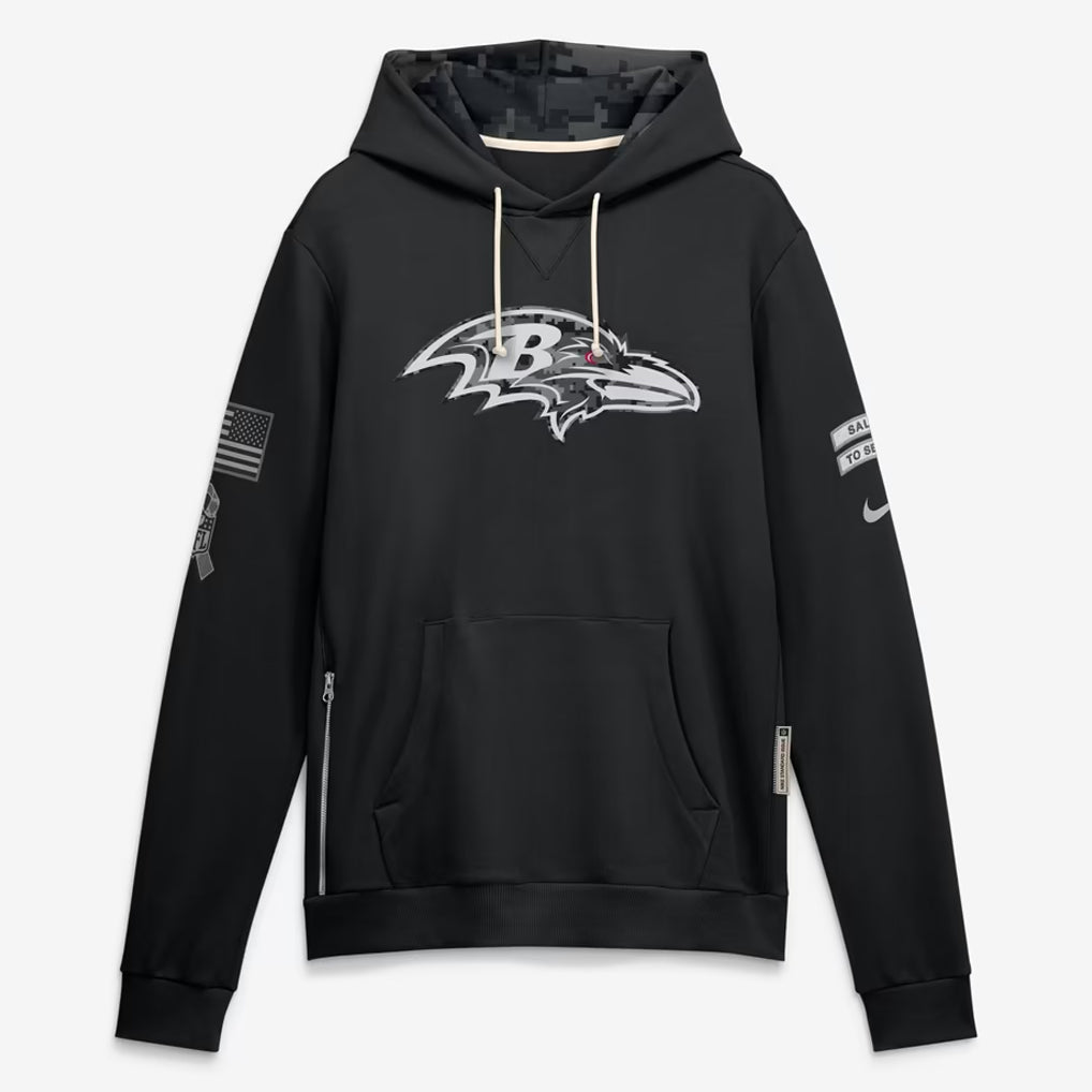 B.Ravens 2026 Black Logo Pullover Hoodies Limited Game Qdoa Stitched Jerseys