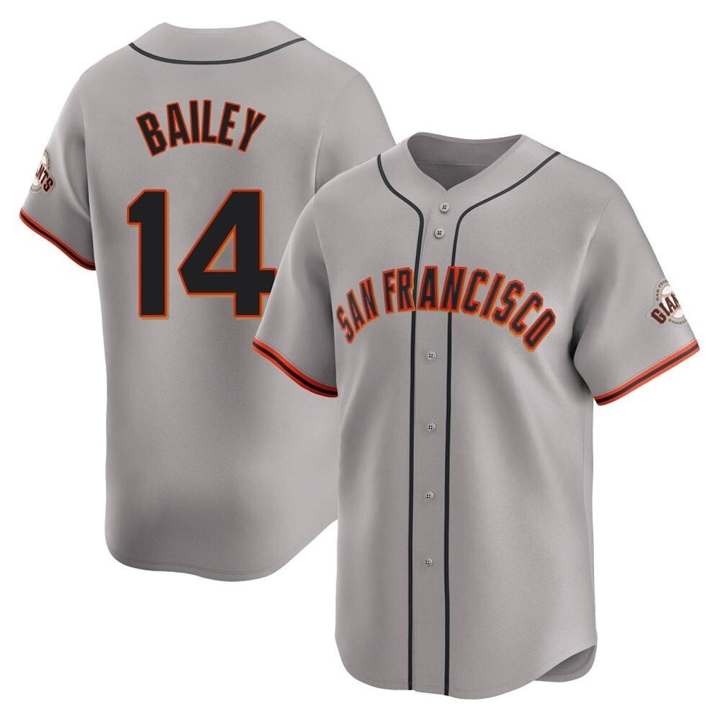SF.Giants #14 Patrick Bailey Player Gray Home Limited Qdoa Stitched Jerseys