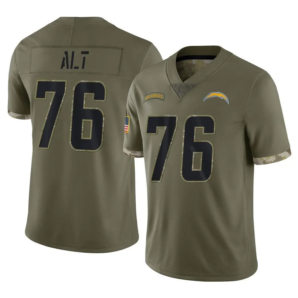 LA.Chargers #76 Joe Alt Player Olive Salute To Service Limited Qdoa Stitched Jerseys