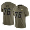 LA.Chargers #76 Joe Alt Player Olive Salute To Service Limited Qdoa Stitched Jerseys