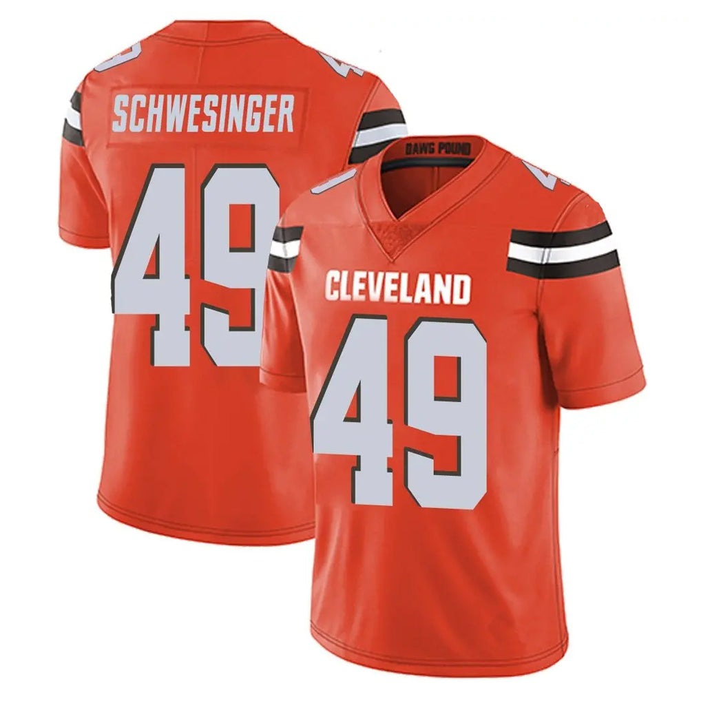 C.Browns #49 Carson Schwesinger Player Orange Alternate Vapor Untouchable Limited Home Game Qdoa Stitched Jerseys