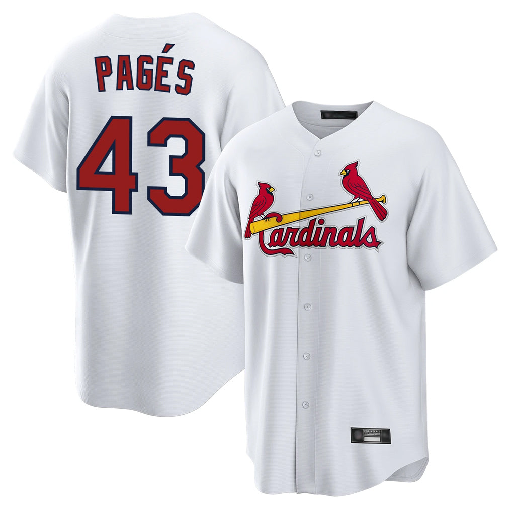 St. Louis Cardinals #43 Pedro Pages Player White Home Game Qdoa Stitched Jerseys
