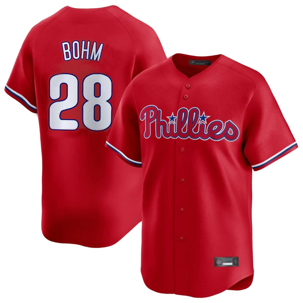 P.Phillies #28 Alec Bohm Player Red Home Limited Qdoa Stitched Jerseys