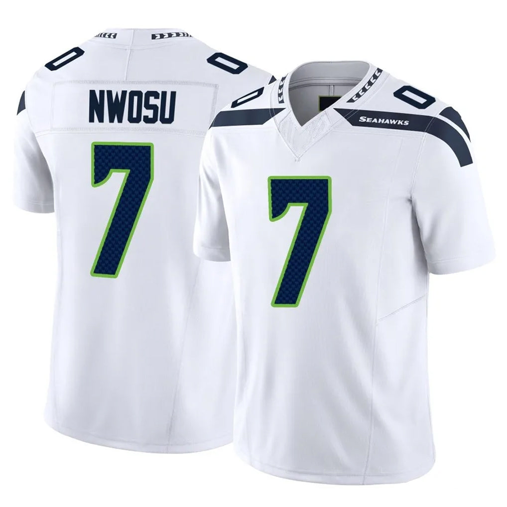 S.Seahawks #7 Uchenna Nwosu Player White Limited Vapor F.U.S.E. Home Game Qdoa Stitched Jerseys