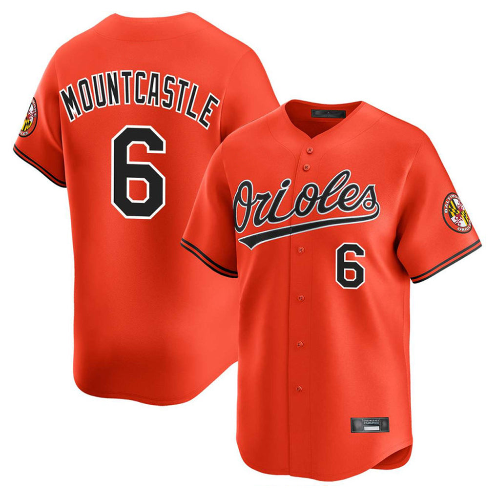 B.Orioles #6 Ryan Mountcastle Player Orange Limited Home Game Qdoa Stitched Jerseys