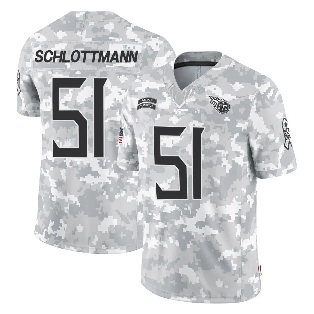 T.Titans #51 Austin Schlottmann Player Arctic Camo Limited Salute to Service Home Game Qdoa Stitched Jerseys