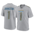 LA.Chargers #1 Quentin Johnston Player Gray Atmosphere Fashion Home Game Qdoa Stitched Jerseys