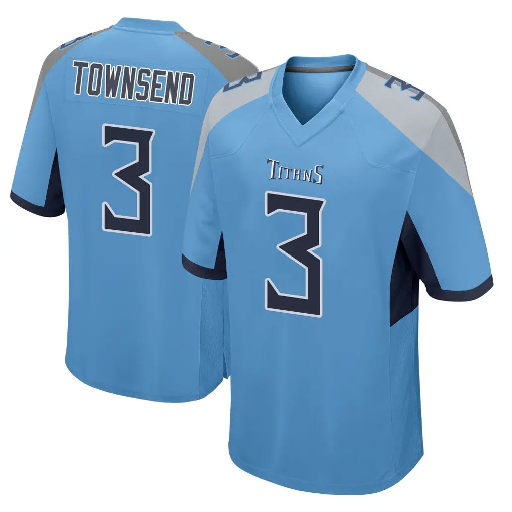 T.Titans #3 Tommy Townsend Player Light Blue Home Game Qdoa Stitched Jerseys