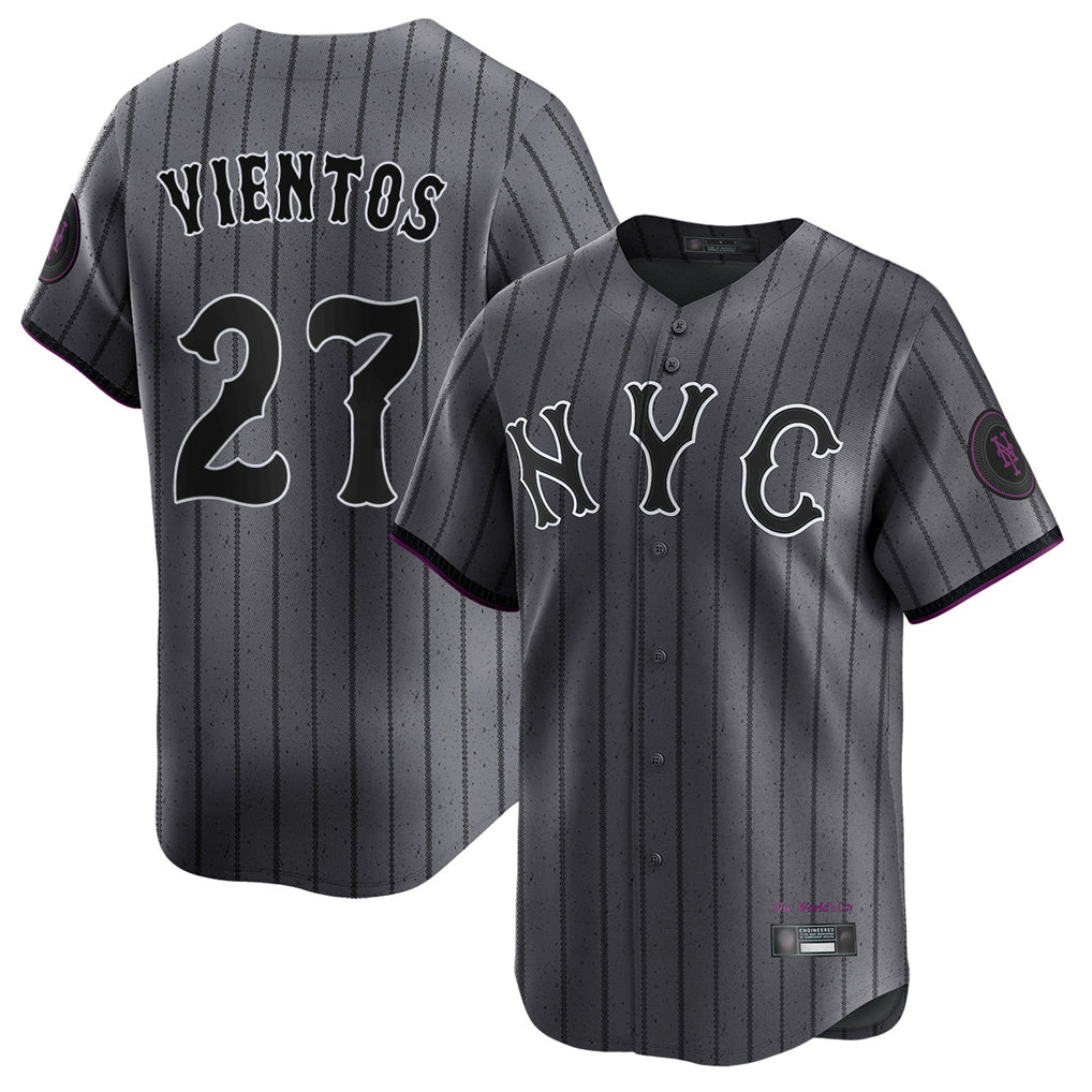 NY.Mets #27 Mark Vientos Player Gray City Connect Limited Qdoa Stitched Jerseys