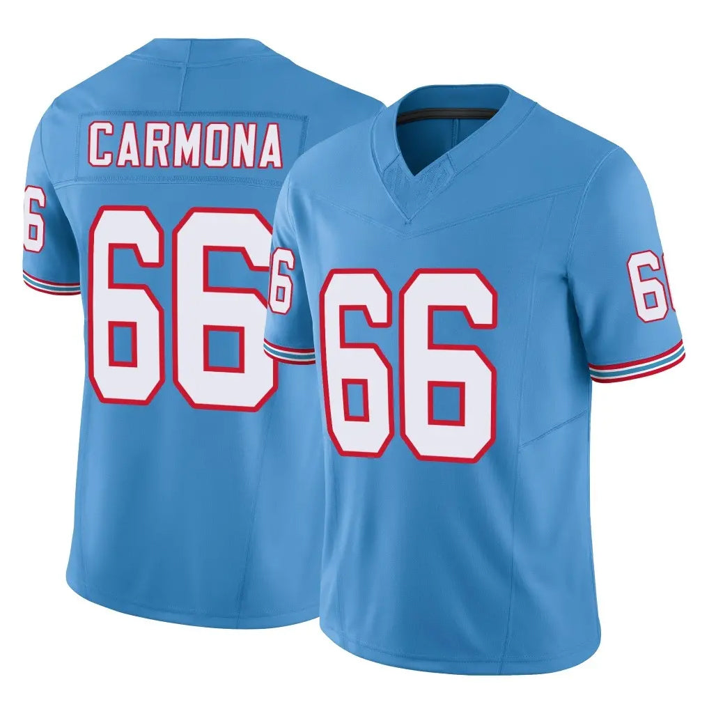 T.Titans #66 Fernando Carmona Jr. Player Light Blue Limited Vapor F.U.S.E. Home Game Qdoa Stitched Jerseys