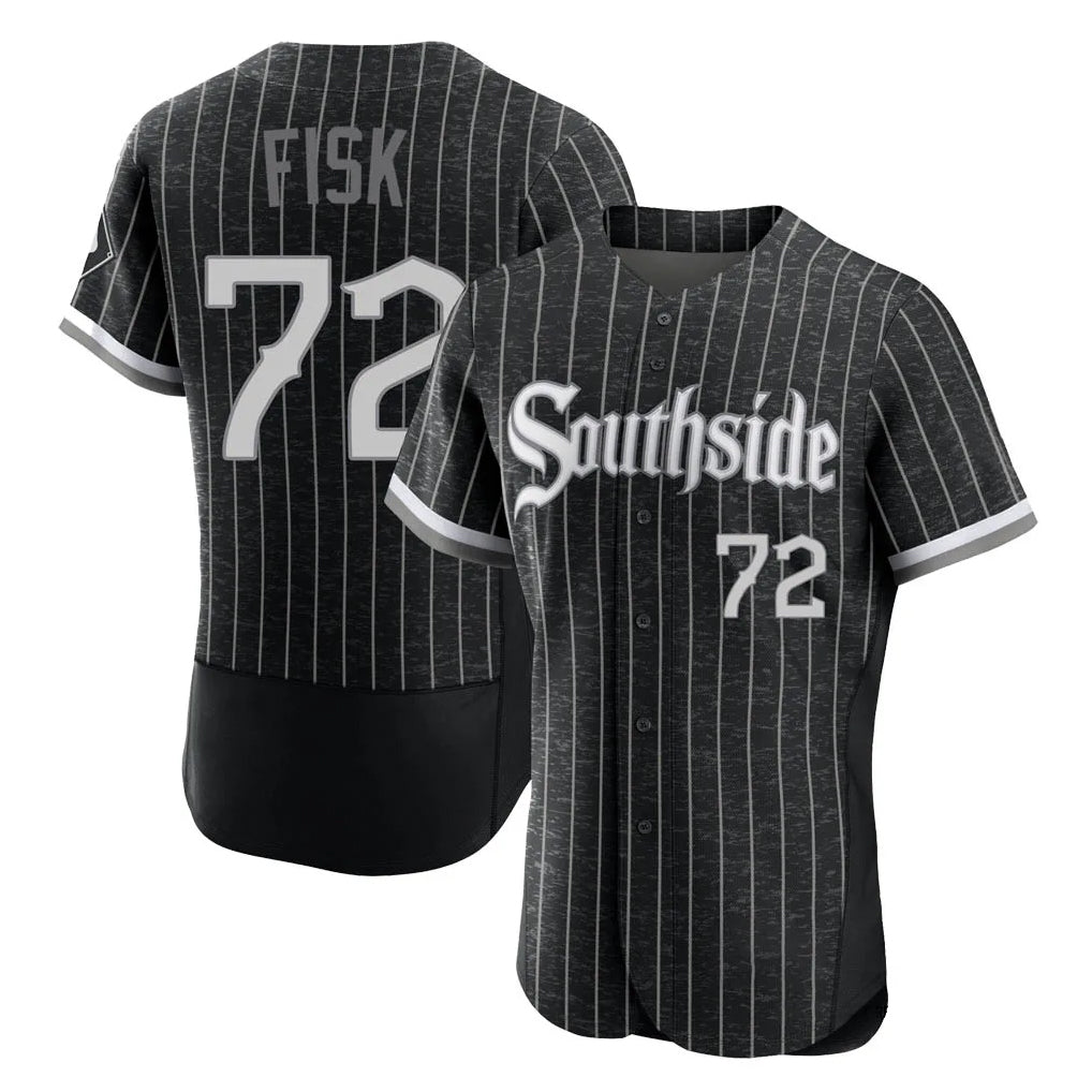 C.White Sox #72 Carlton Fisk Player Black City Connect Limited Elite Home Qdoa Stitched Jerseys