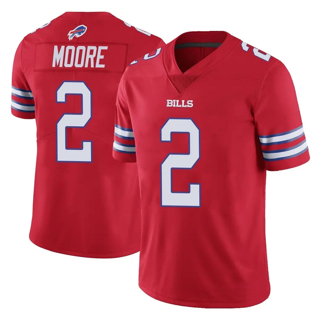 B.Bills #2 DJ Moore Player Red Vapor Untouchable Limited Qdoa Stitched Jerseys