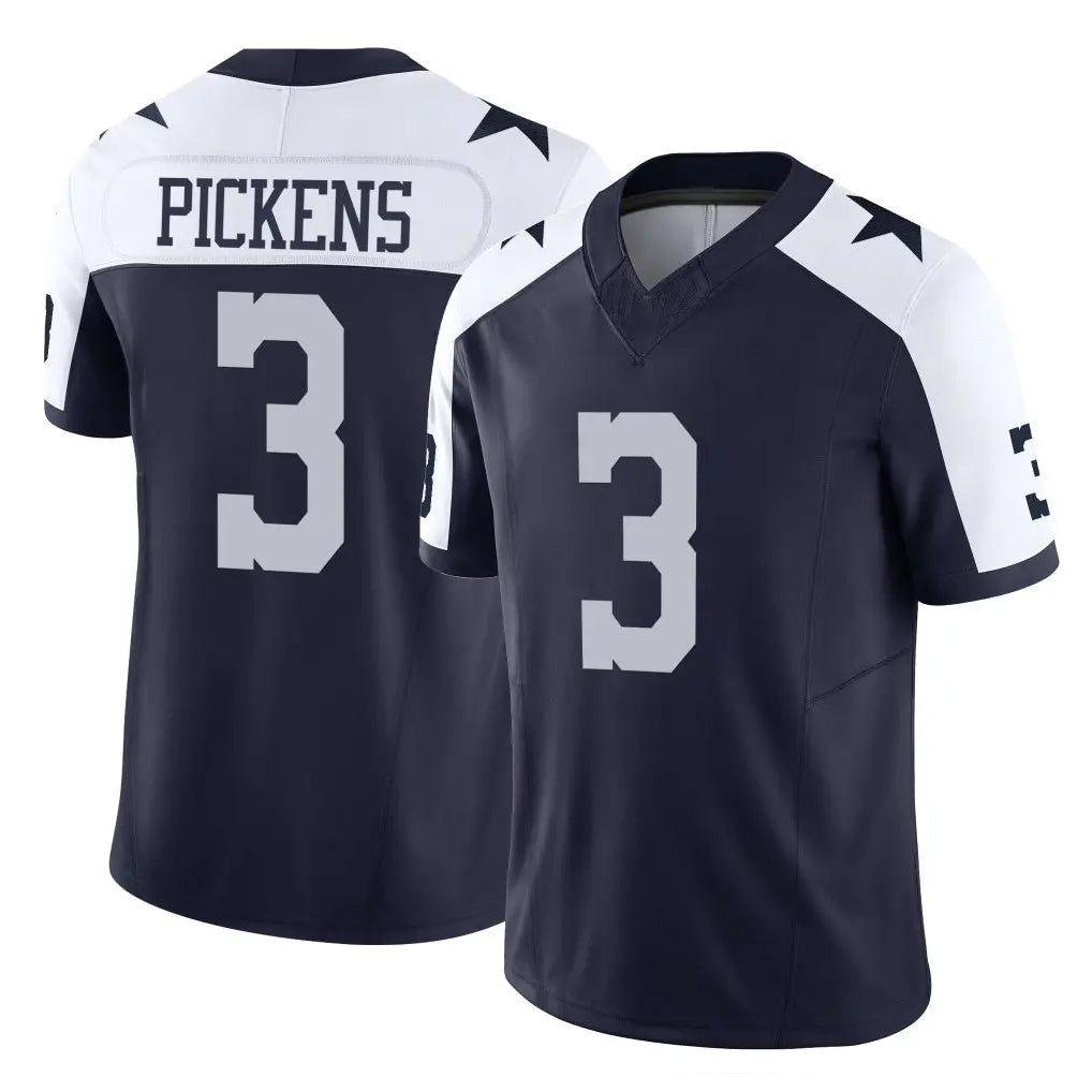 D.Cowboys #3 George Pickens Player Navy-White Limited Alternate Vapor F.U.S.E. Home Game Qdoa Stitched Jerseys