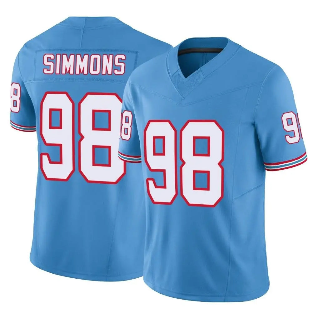 T.Titans #98 Jeffery Simmons Player Light Blue Limited Vapor F.U.S.E. Home Game Qdoa Stitched Jerseys